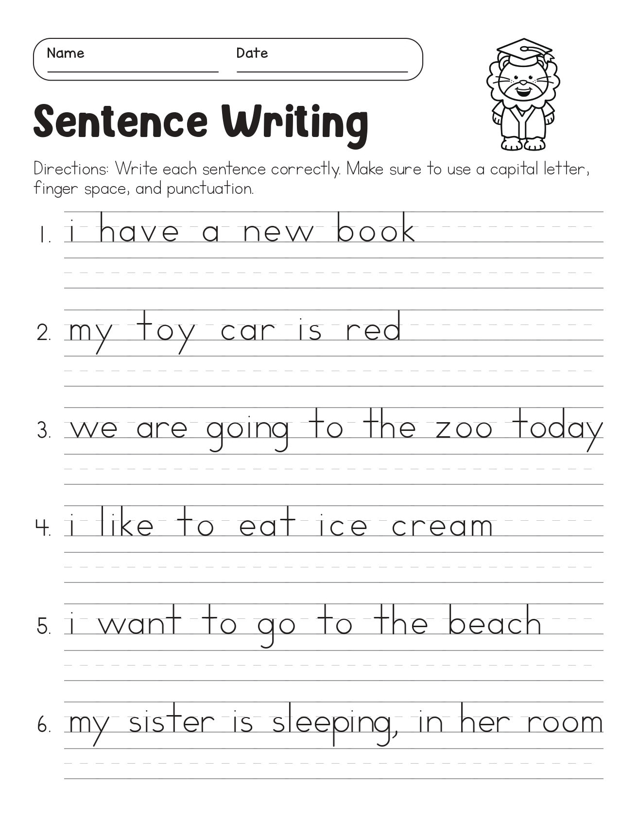 Sentence Structure Worksheets Sentence Building Worksheets