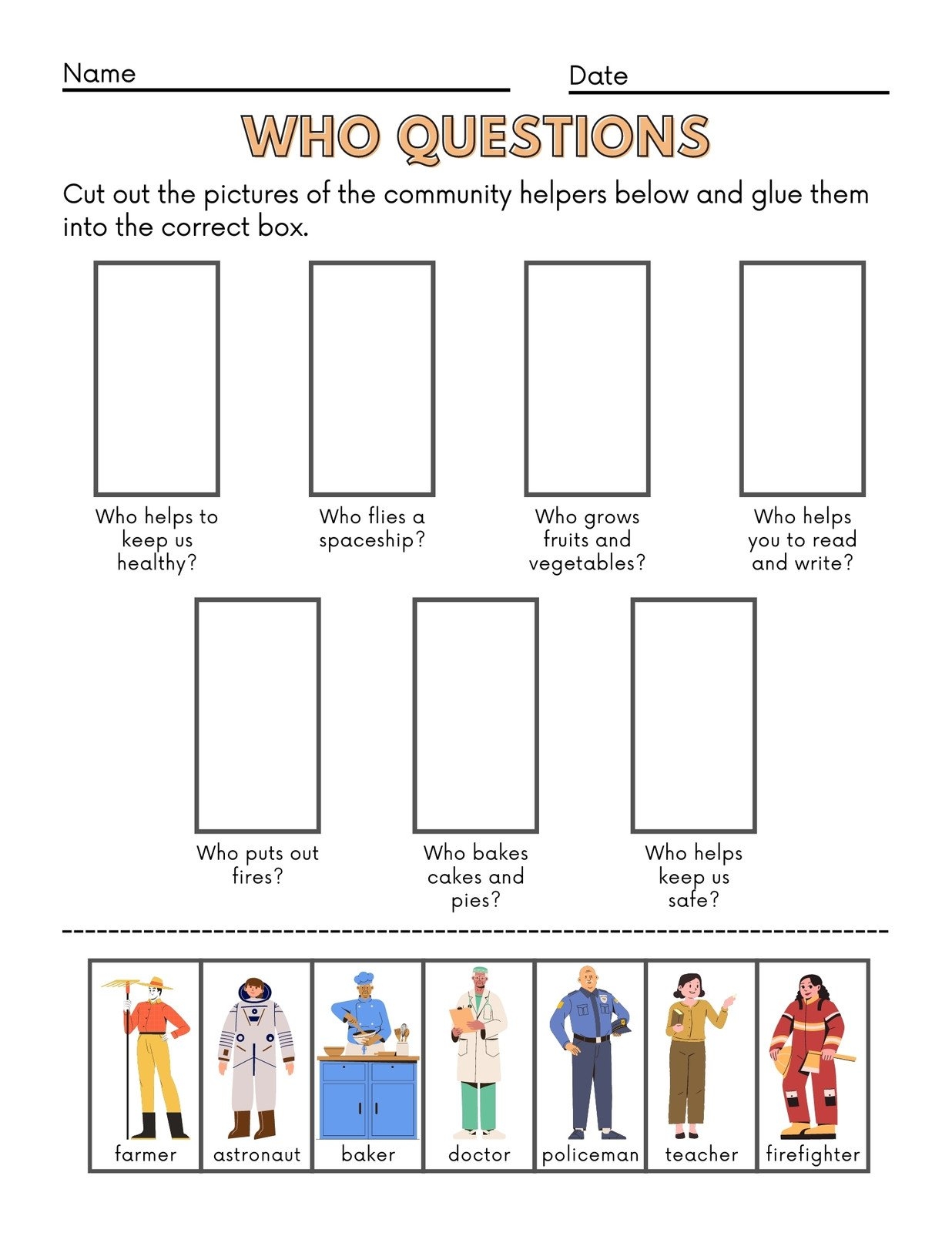 Customize 33 Kindergarten Community Helpers Worksheets Templates Online Canva