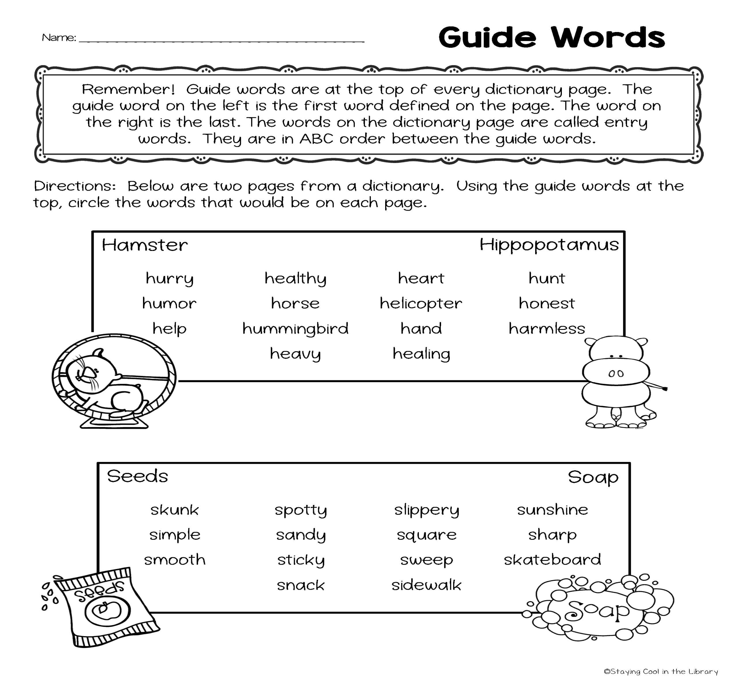 Grammar Second Grade Activities Dictionary Skills Not So Wimpy Teacher