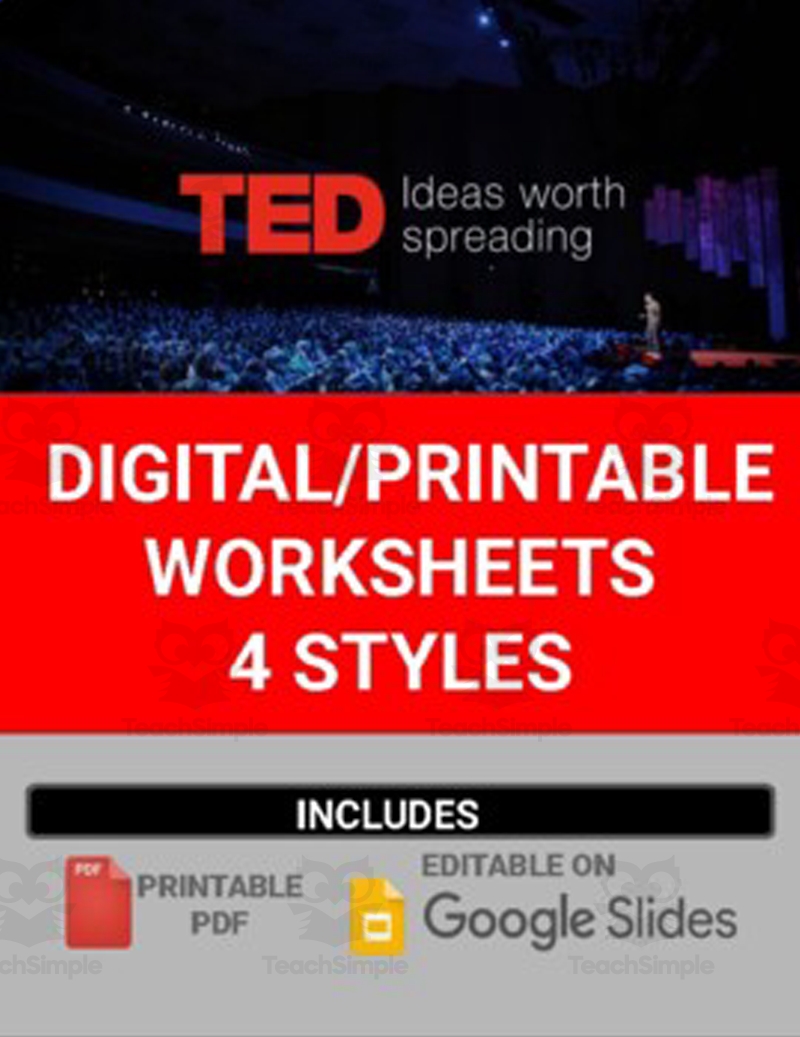 Digital Printable TED Talk Worksheets Editable In Google Slides By Teach Simple Digital Printable TED Talk Worksheets Editable In Google Slides By Teach Simple
