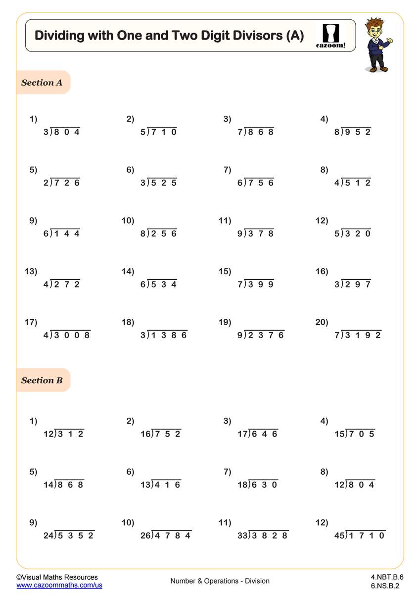 Division Worksheets 3rd Grade