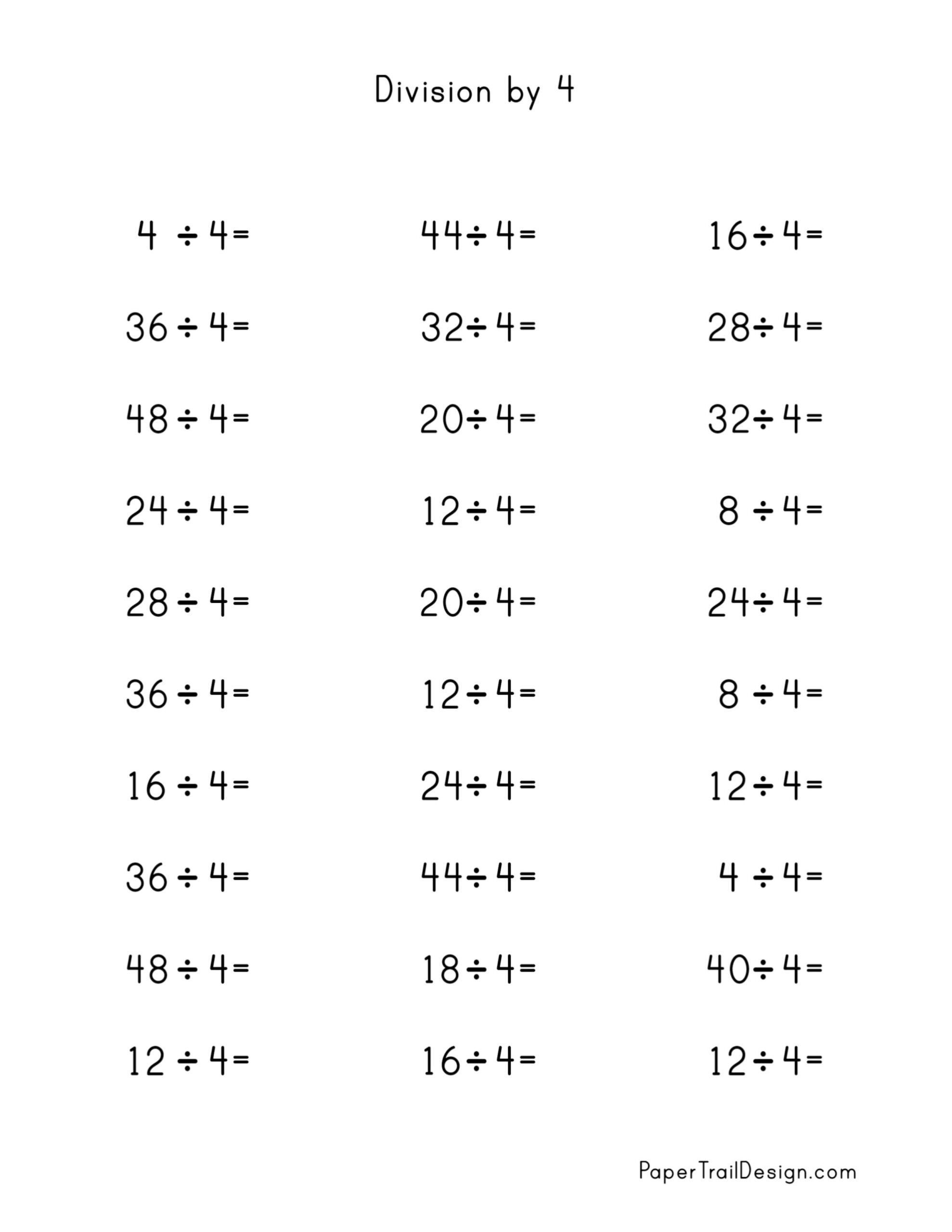 Basic Division Worksheets
