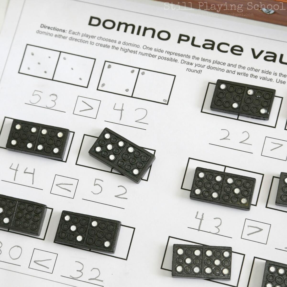 Dominoes Place Value Game For Kids Still Playing School