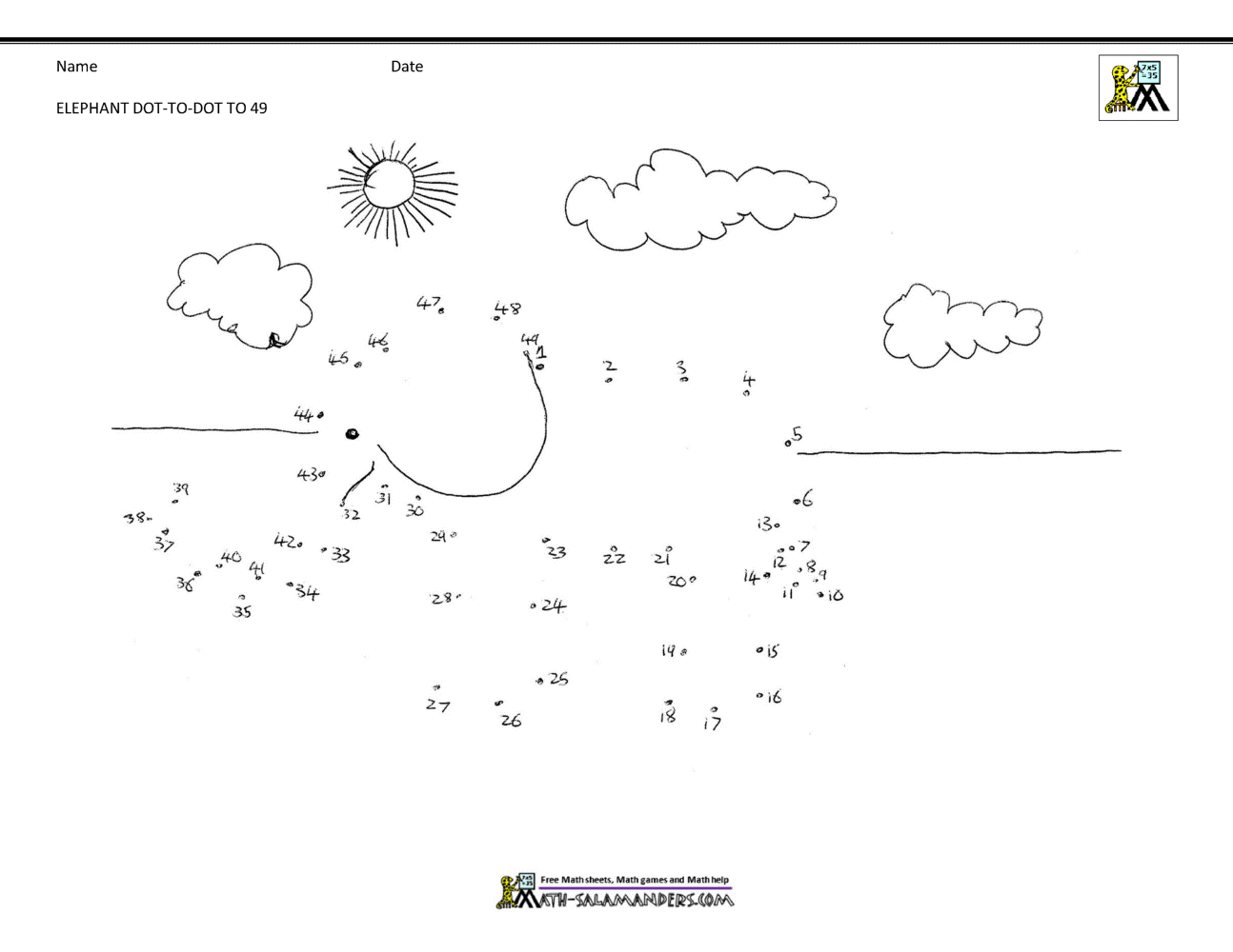 Dot To Dot Printables Up To 50