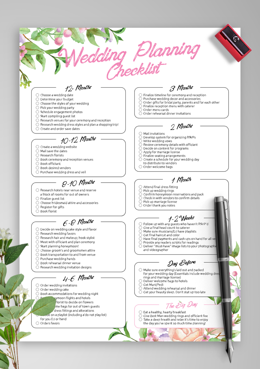 Wedding Planning 10 Free PDF Printables Printablee Worksheets Library