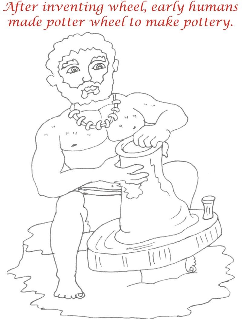 Early Humans Printable Coloring Page For Kids 7