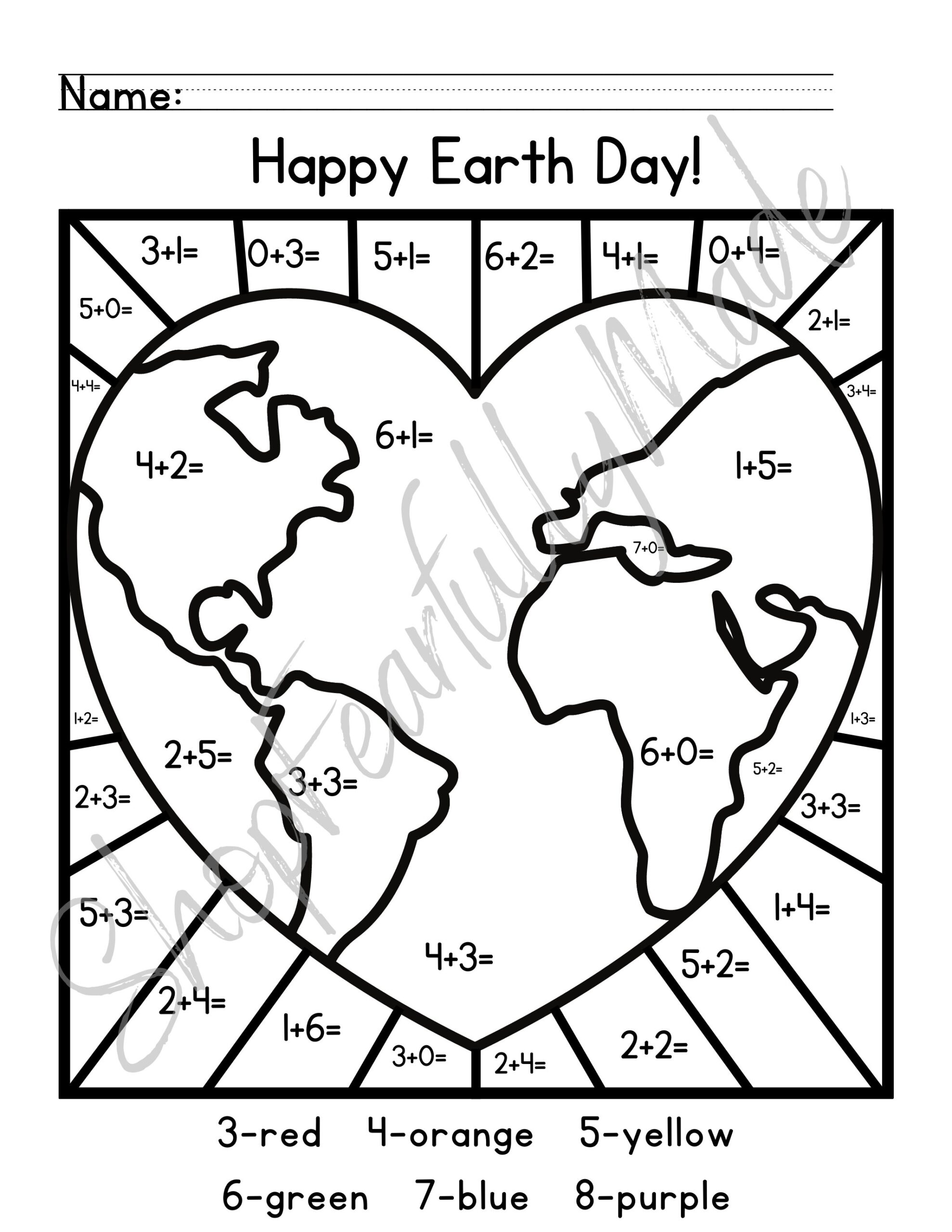 Earth Day Coloring Color By Number Letter Addition Subtraction Sight Word Etsy Earth Day Coloring Color By Number Letter Addition Subtraction Sight Word Etsy
