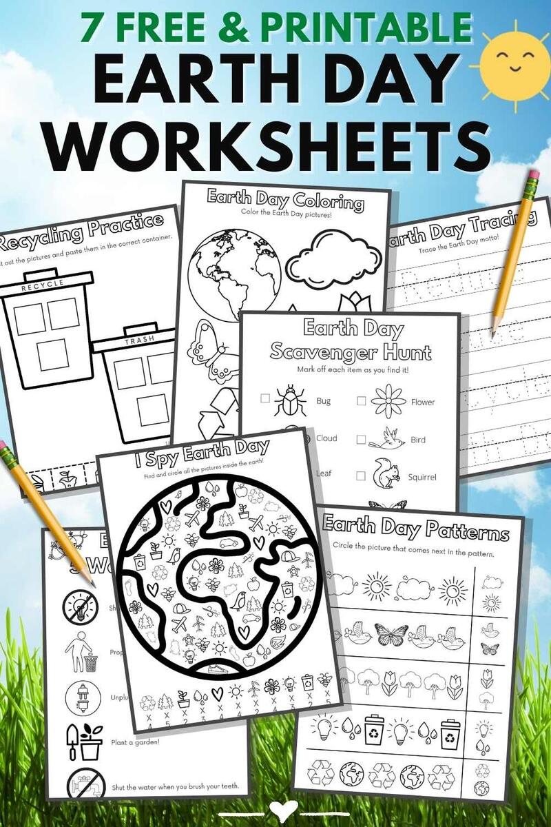 Earth Day Free Printable Worksheets Literacy Learn Earth Day Trace And Color Activity For Kids Free Printable PDF Ezpzlearn