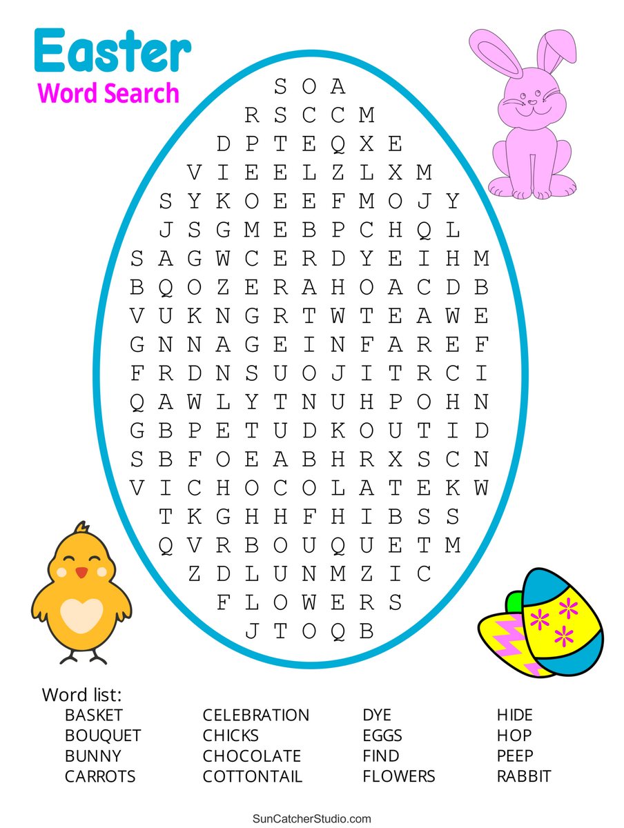 Easter Word Search Free Printable PDF Puzzles Free Printables Lettering SVG Files Tools Apps Easter Word Search WordMint
