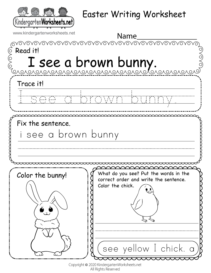 Easter Writing Worksheet Free Printable Digital PDF Free Printable Kindergarten Writing Worksheets PDF Number Dyslexia