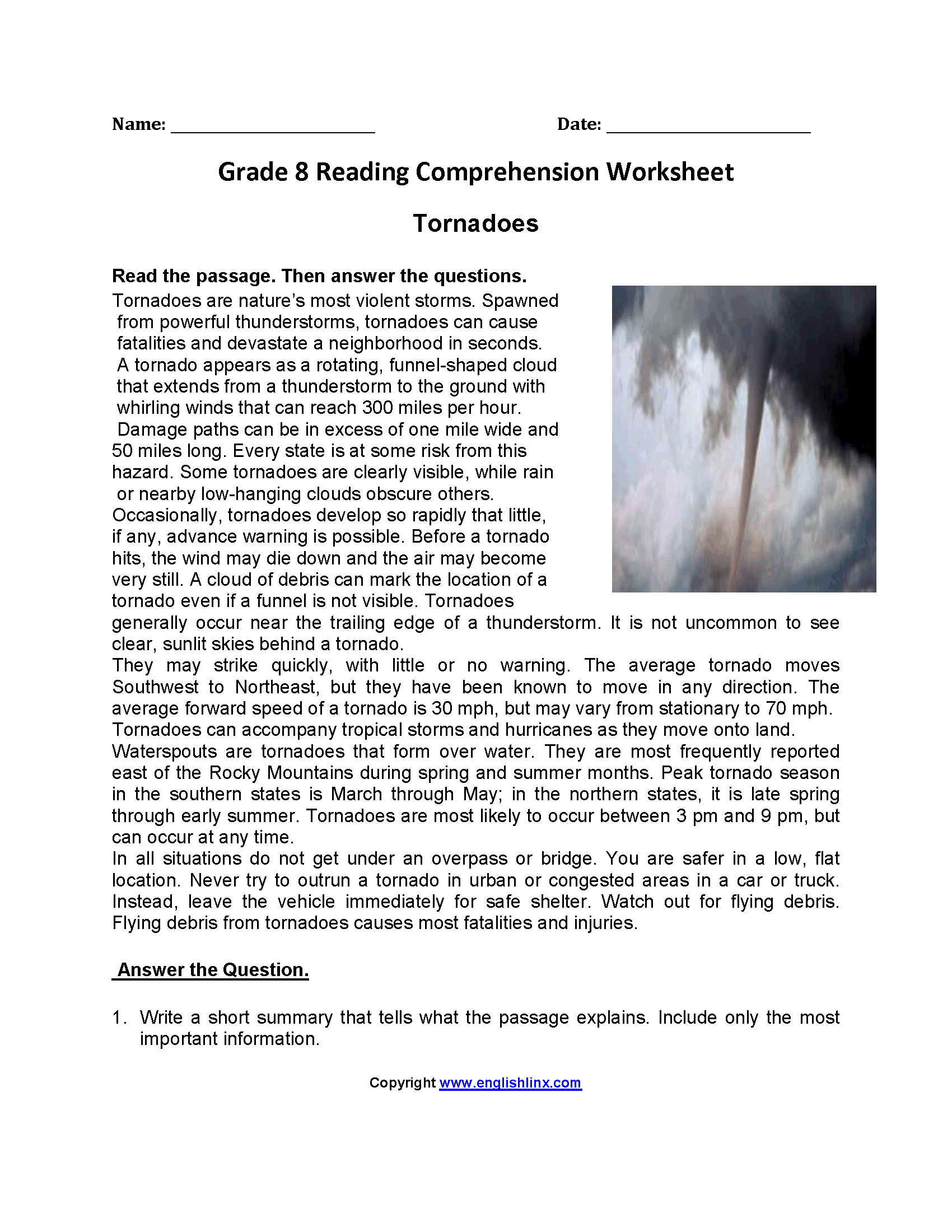 Eighth Grade Reading Worksheets Vocabulary Fluency Practice Eighth Grade Reading Comprehension Worksheets Passages Question Sets
