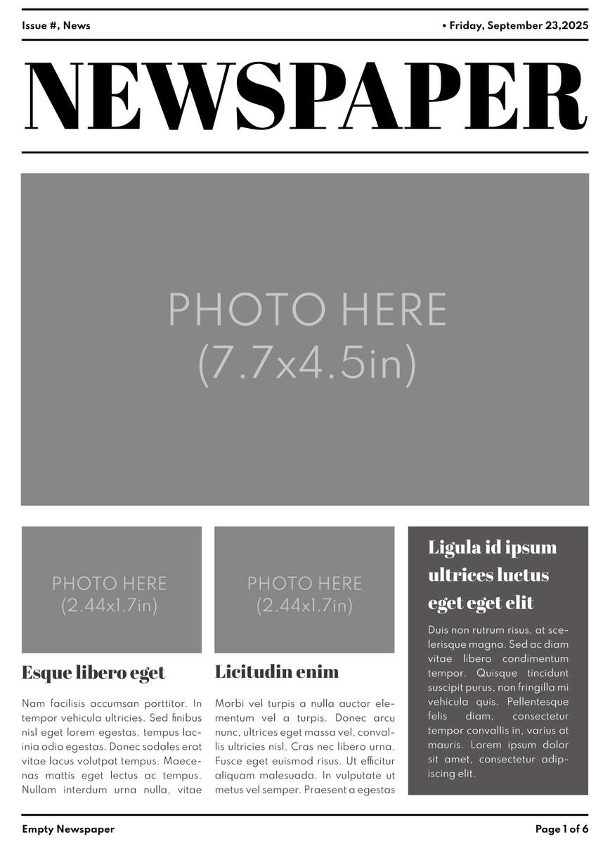 Empty Newspaper Free Google Docs Template Gdoc Io