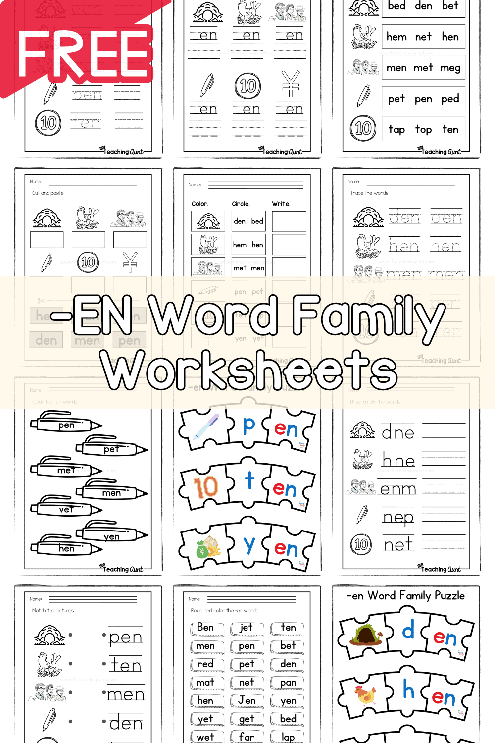 FREE Printable Ig Word Family Worksheets For Kindergarten