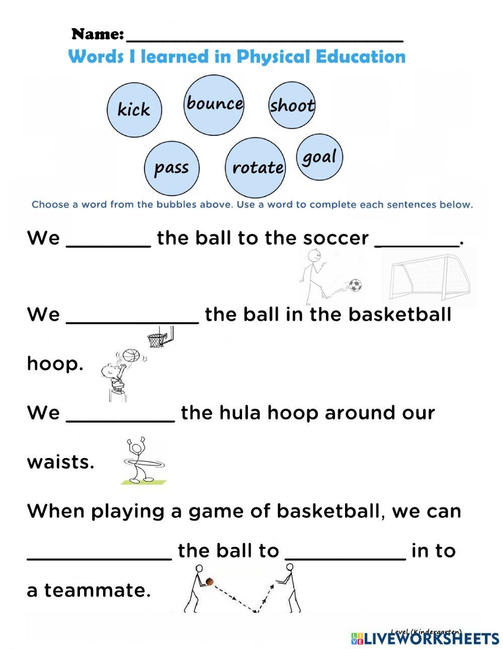 Engaging Physical Education Worksheets For Active Learning P E Word Search WordMint