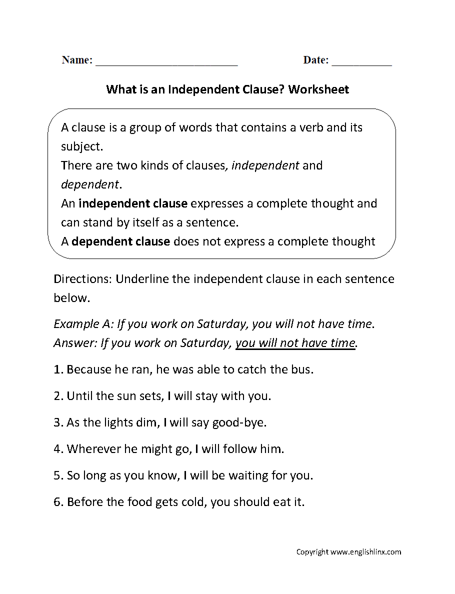 Englishlinx Clauses Worksheets Ninjas And Clauses Activity Sentence Structure Activity
