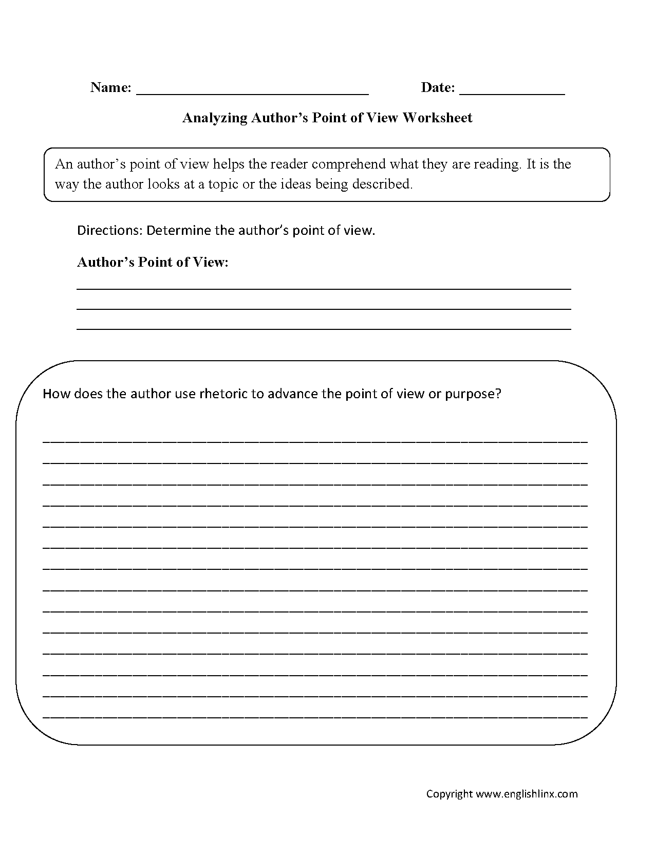 Analyzing Point Of View 3 Free Graphic Organizers Teaching Made Practical