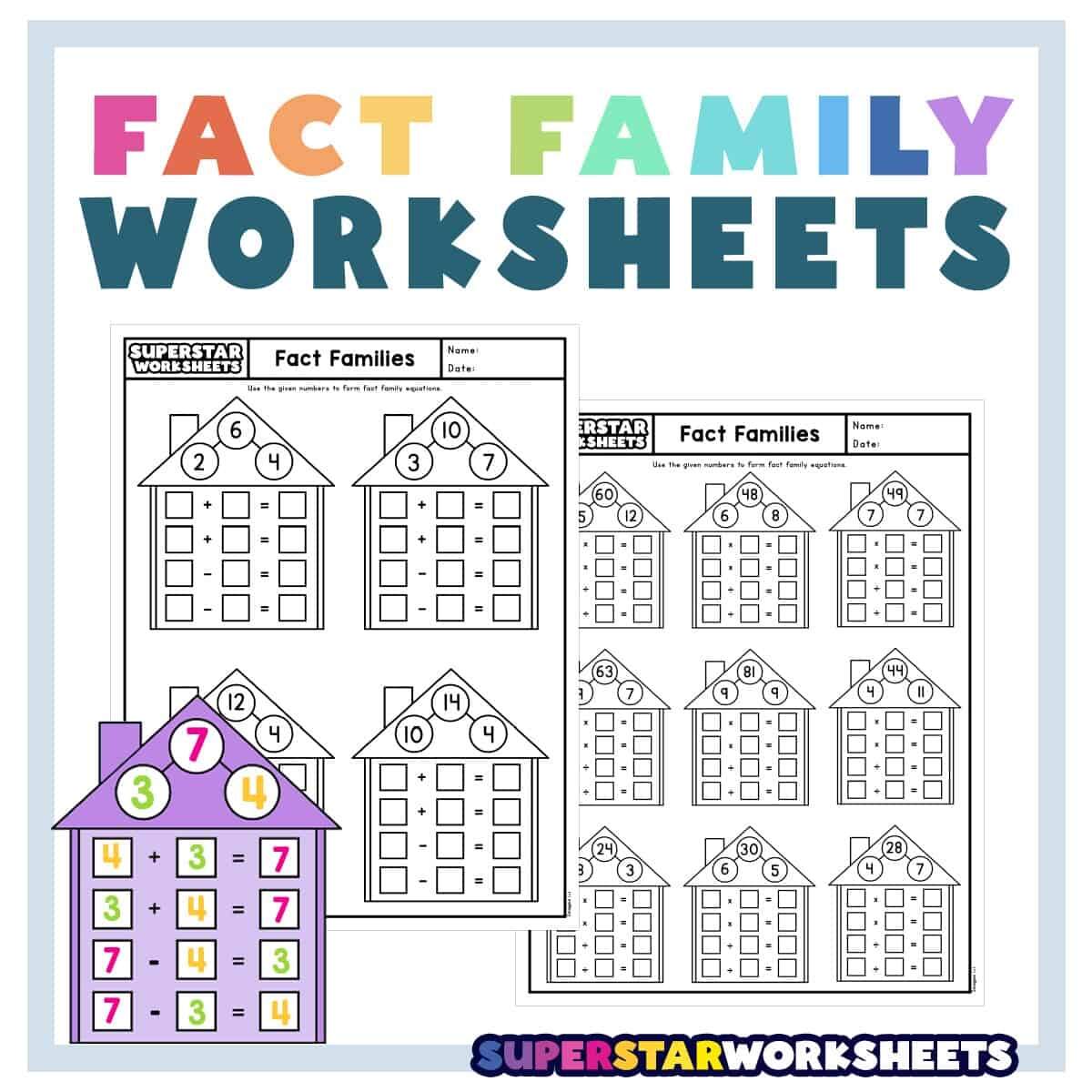 Fact Family Worksheets