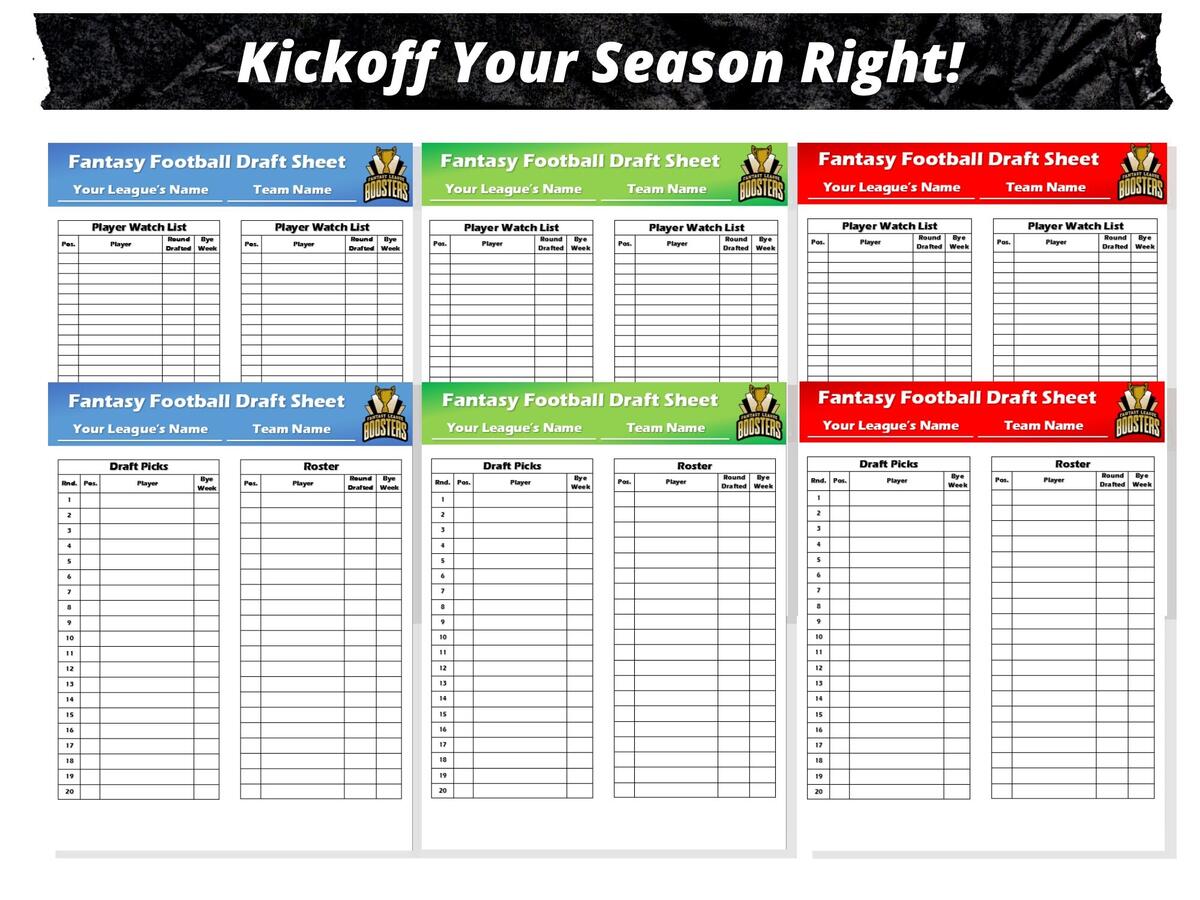 Fantasy Football Draft Sheets 2025 Season Microsoft Word Instant Download Customizable Etsy Israel