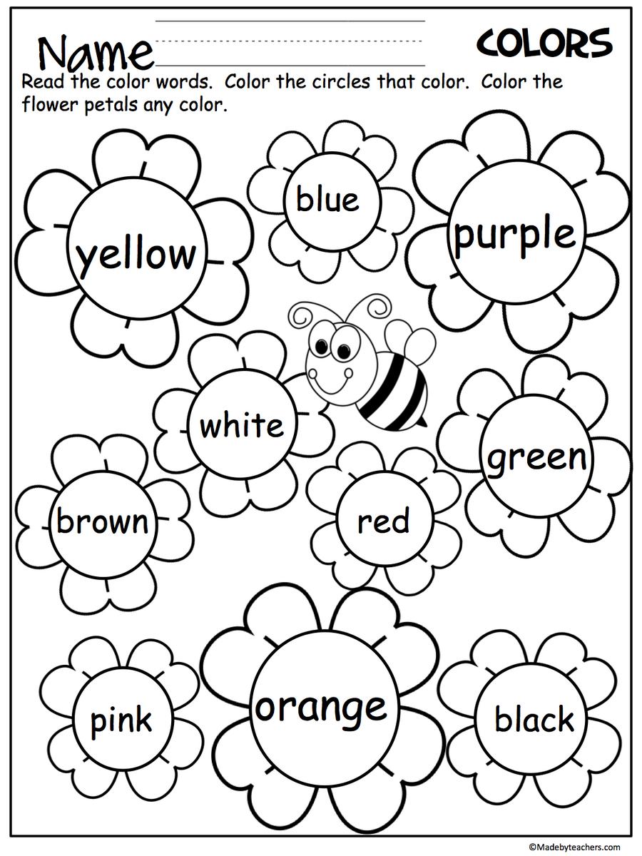 Flower Color Words Worksheet Made By Teachers Flower Color Words Worksheet Made By Teachers