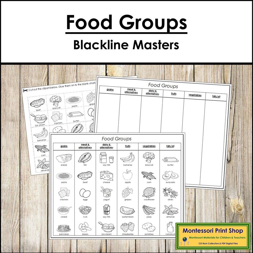 Food Groups Sorting Cut Paste Blackline Masters Montessori Nutrition Activity Digital Download Etsy Israel