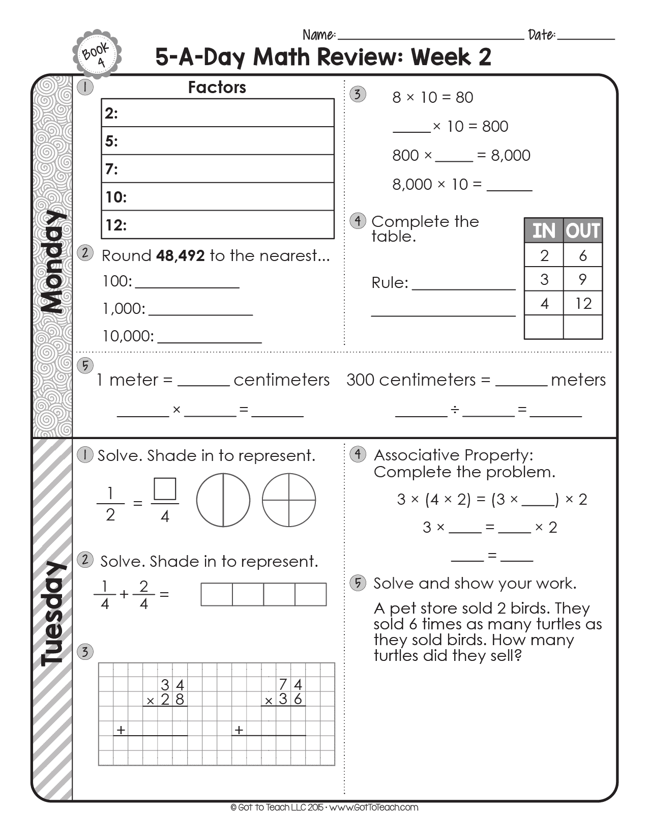 FREE 4th Grade Daily Math Spiral Review Teacher Thrive Worksheets Library FREE 4th Grade Daily Math Spiral Review Teacher Thrive Worksheets Library
