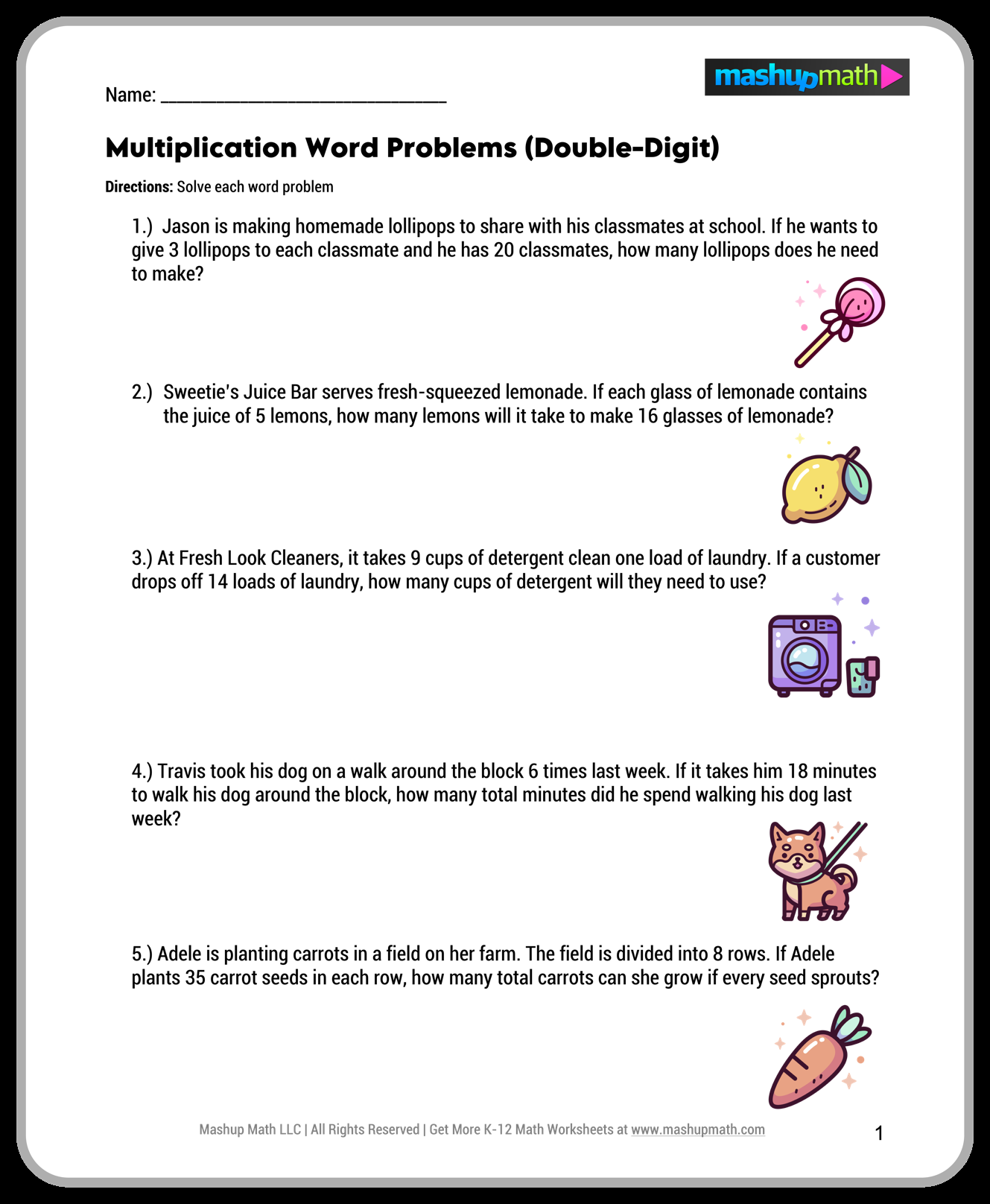 Free 5th Grade Math Worksheets Printable W Answers Mashup Math Multiplication Problems Printable 5th Grade