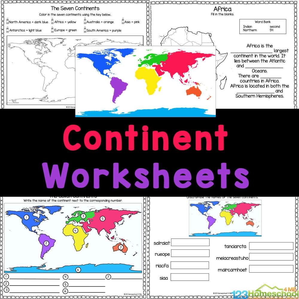 Free Continent Worksheets For Kids Fun Geography Printables