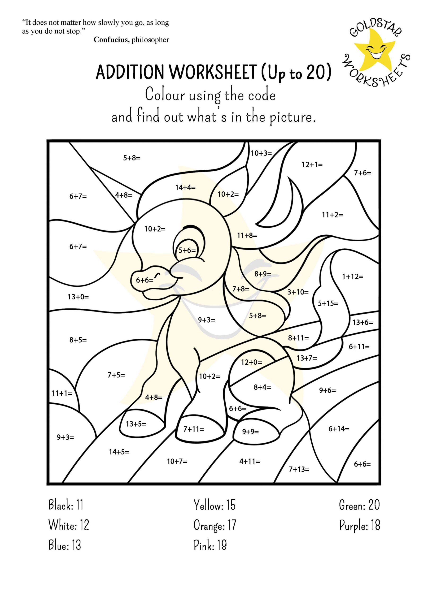 Free Addition Facts To 20 Worksheets For Kids Printable PDF Addition And Subtraction Within 20 Printable Number Lines To 20 Made By Teachers