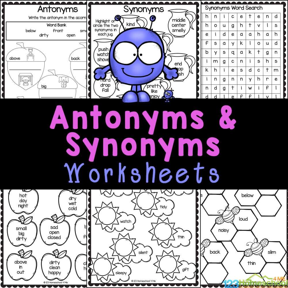FREE Antonyms And Synonyms Worksheets Synonyms And Antonyms Online Exercise For 4 Worksheets Library