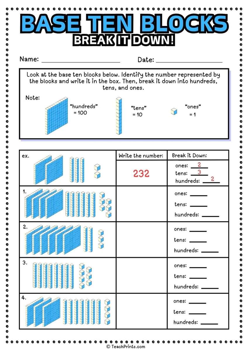 Perfect Printable Base Ten Blocks Up To Thousands The Simple Homeschooler