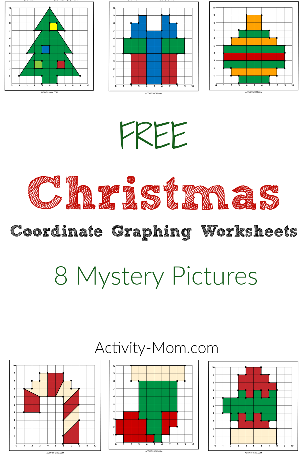 Free Christmas Coordinate Graphing Worksheets The Activity Mom Free Christmas Coordinate Graphing Worksheets The Activity Mom