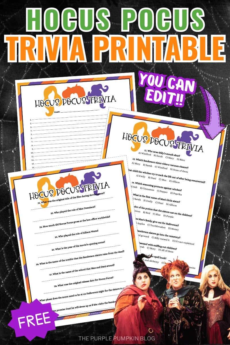 Free Hocus Pocus Trivia Questions And Answers Printable Worksheets Library Free Hocus Pocus Trivia Questions And Answers Printable Worksheets Library
