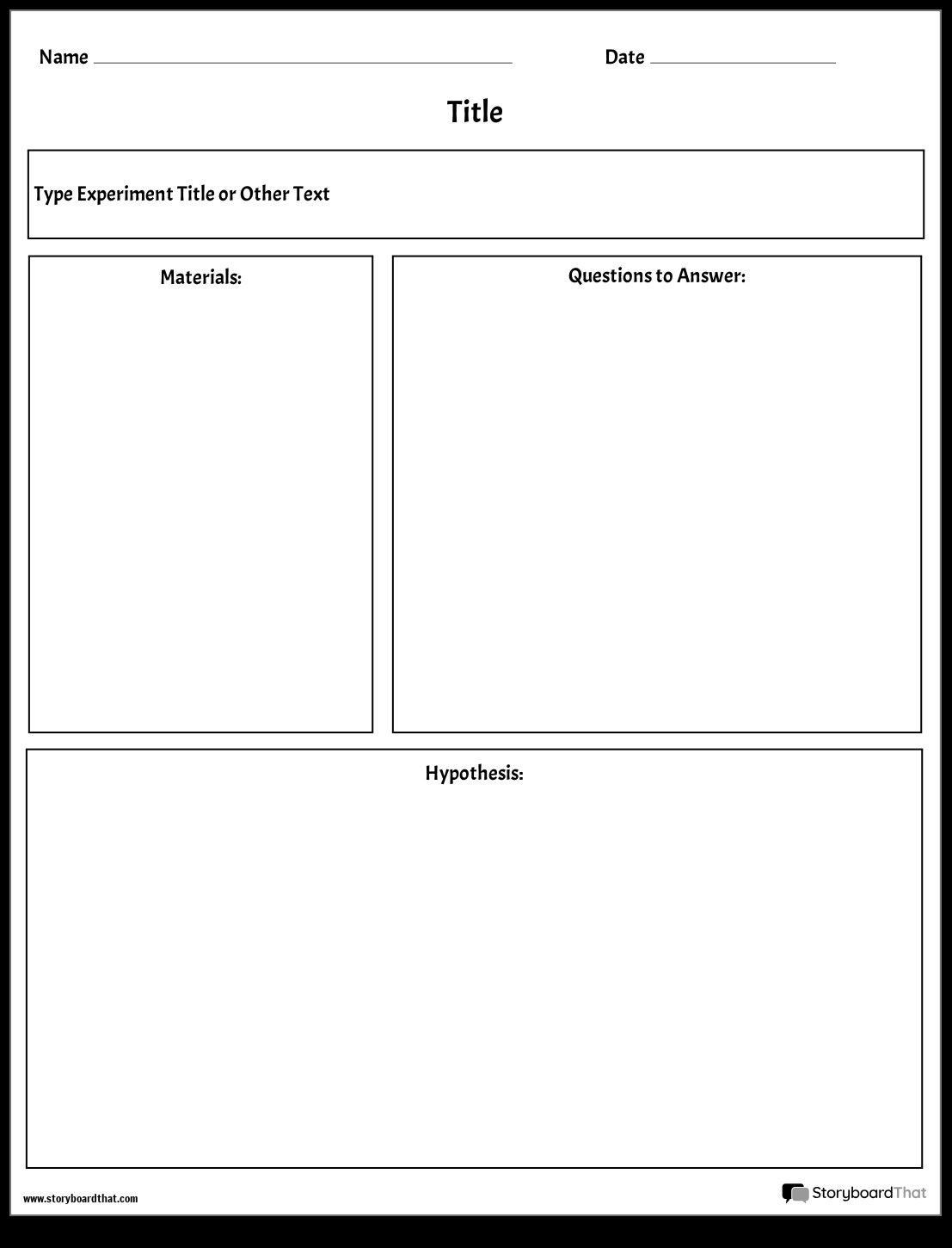 Free Lab Report Worksheet Templates Storyboard That