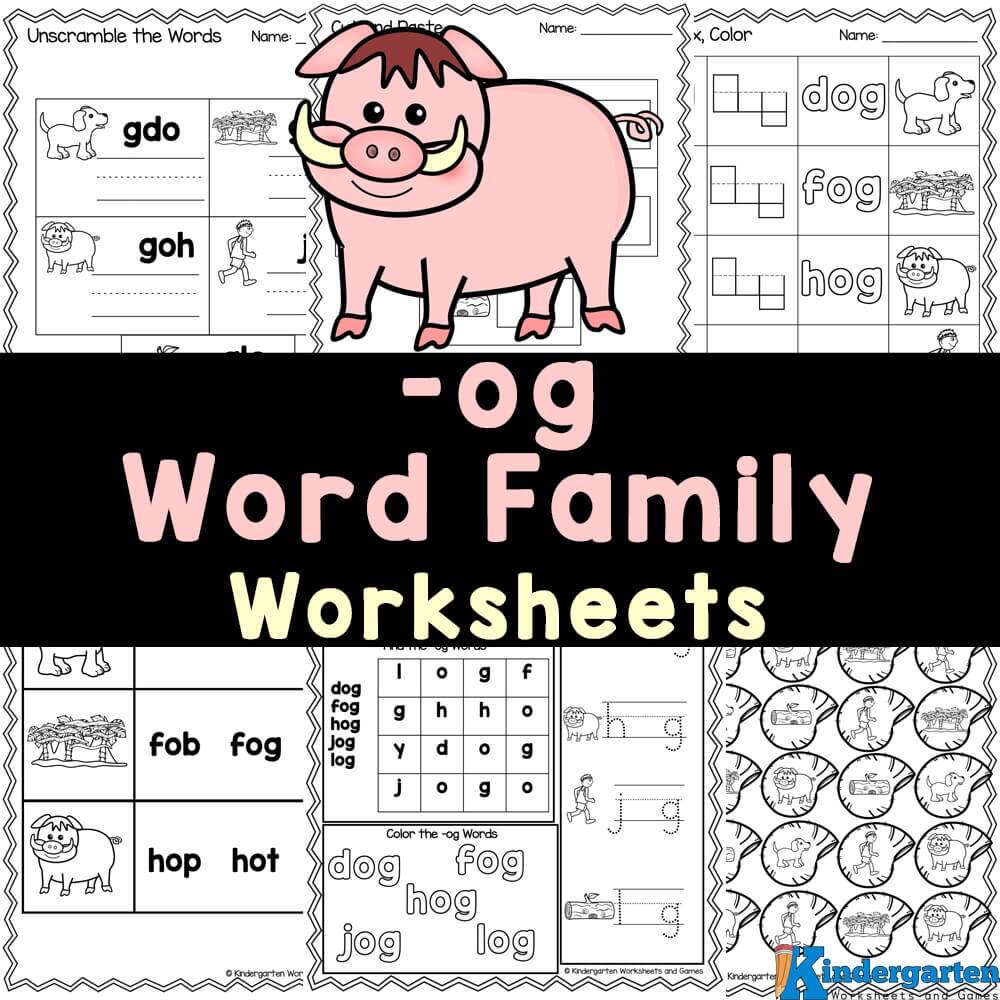 FREE Og Word Family Worksheets For Kindergarten FREE Og Word Family Worksheets For Kindergarten