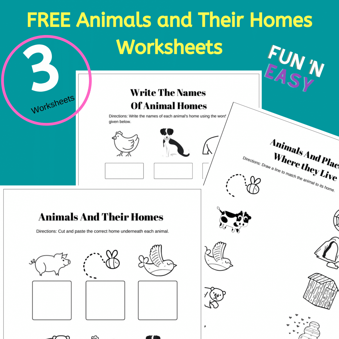 Match The Pictures Of Animal And Their Homes Printable Worksheet Flashcards For Education Royalty Free SVG Cliparts Vectors And Stock Illustration Image 156479107