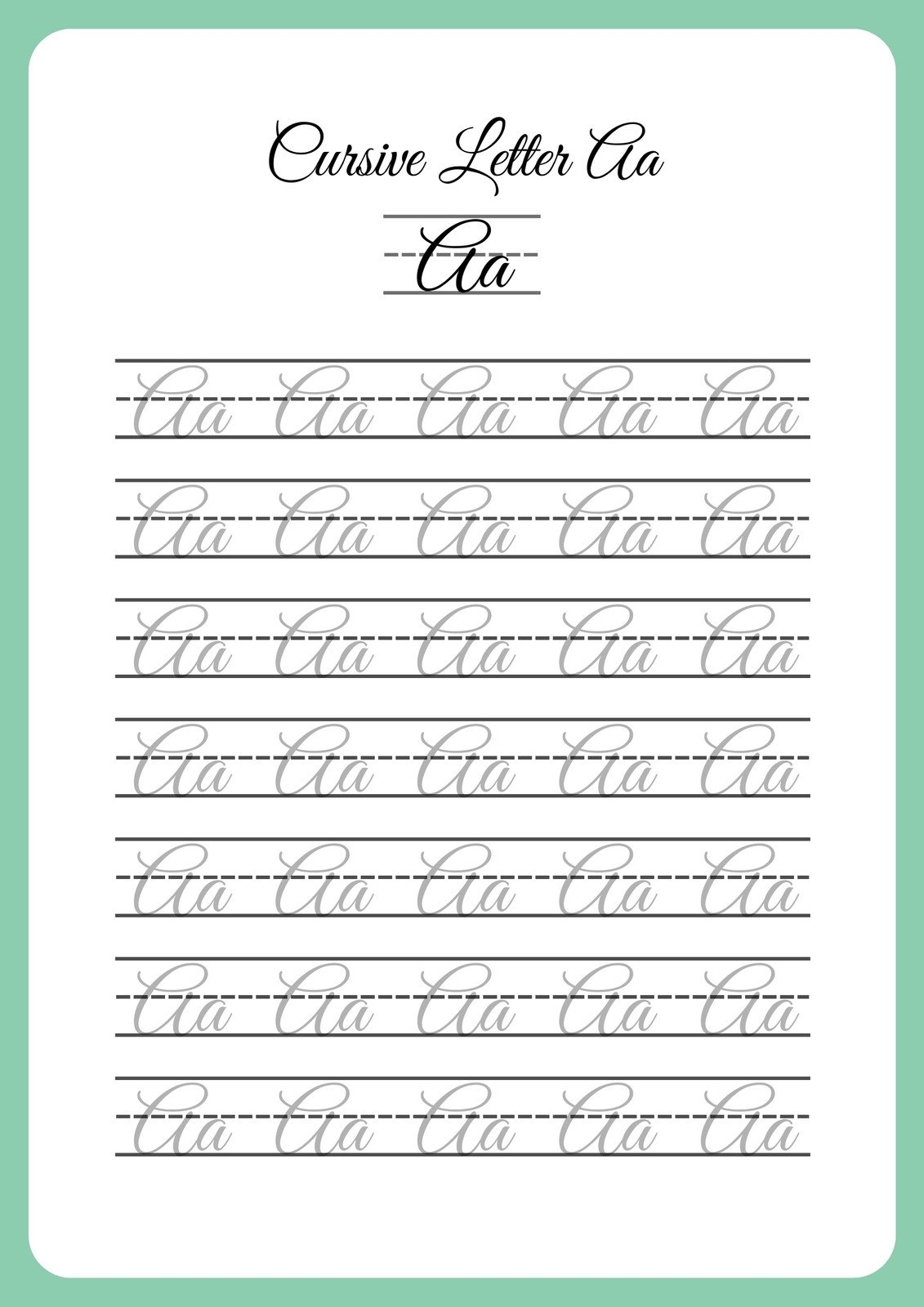 Free Printable Cursive Writing Worksheet Templates Canva Printable 4th Grade Cursive Worksheets