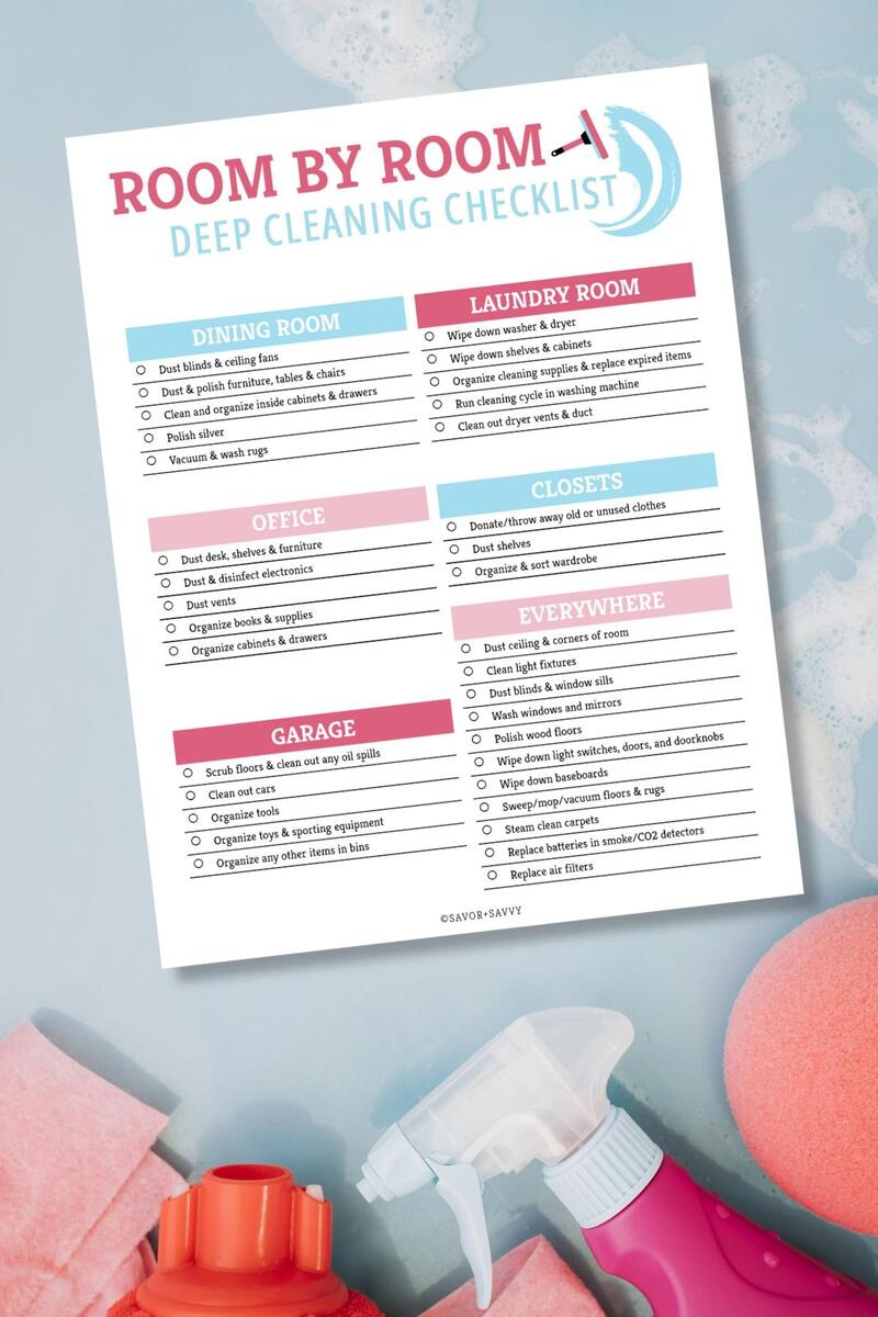 Free Printable Deep Cleaning Checklist Savor Savvy Free Printable Deep Cleaning Checklist Savor Savvy