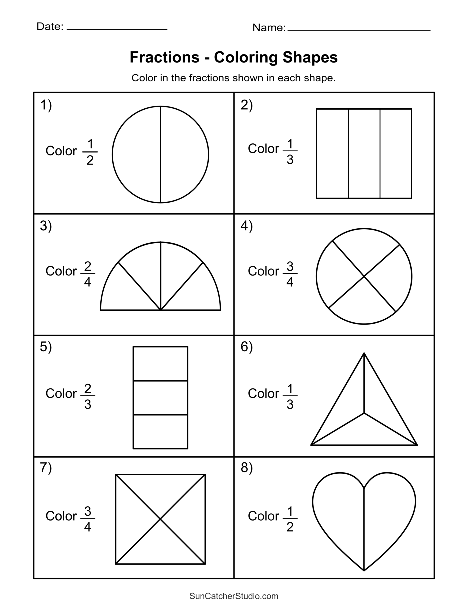 Adding And Subtracting Fractions With Like Denominators Fraction Coloring Made By Teachers