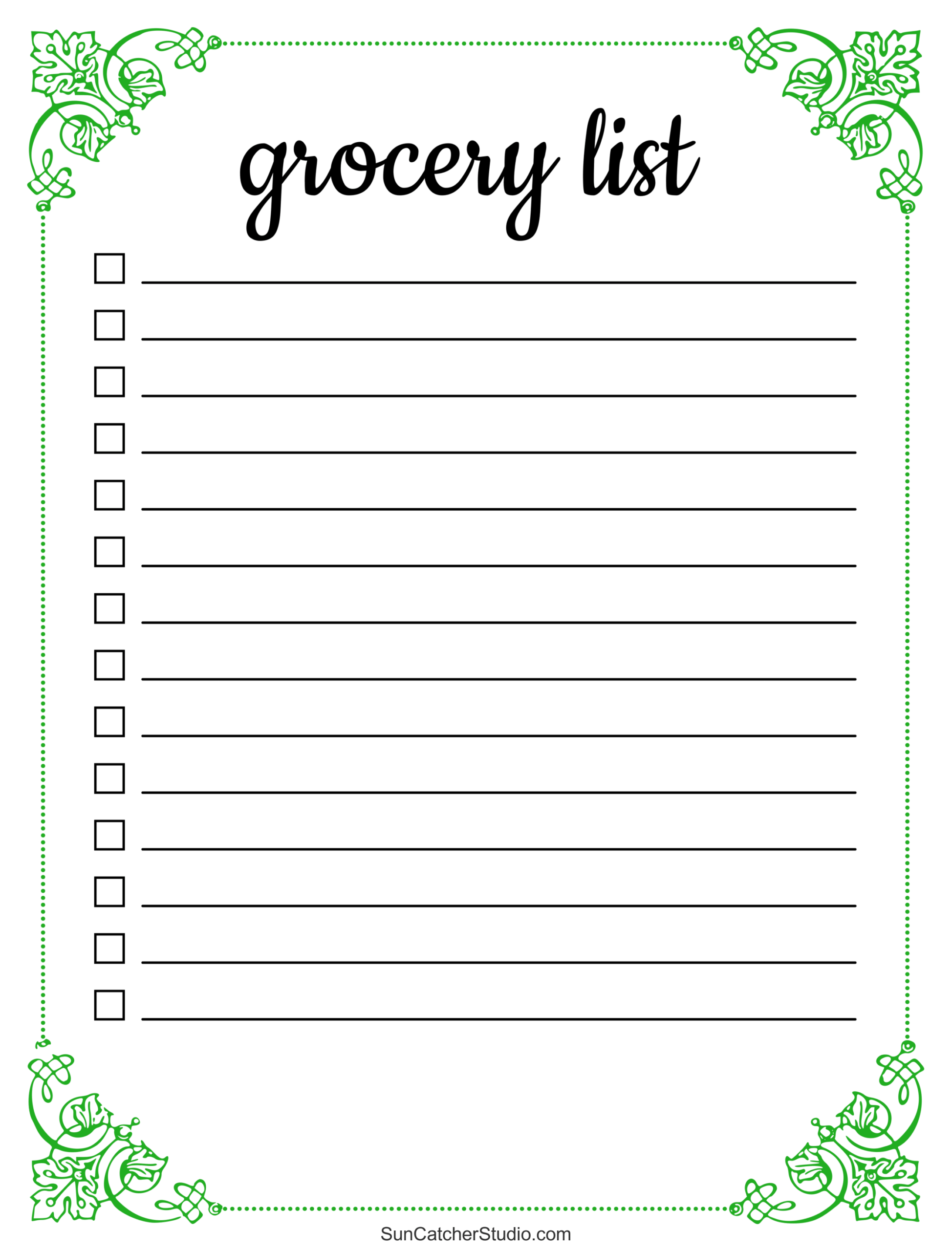 Free Printable Grocery List Templates PDF Shopping Lists Free Printables Lettering SVG Files Tools Apps