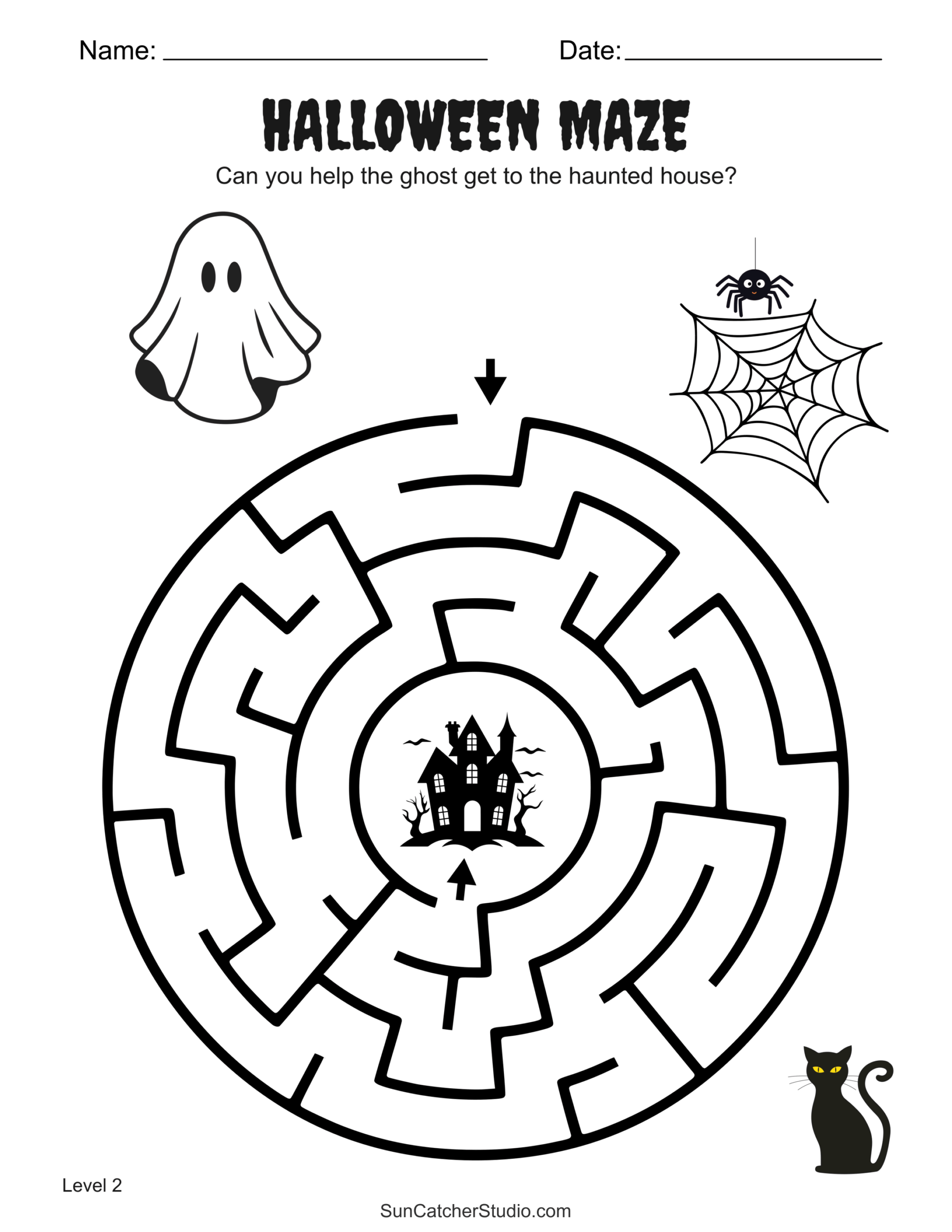 Halloween Spot The Difference Printable Haunted House Puzzle Worksheet For Kids Fun Classroom Party Activity Etsy Israel