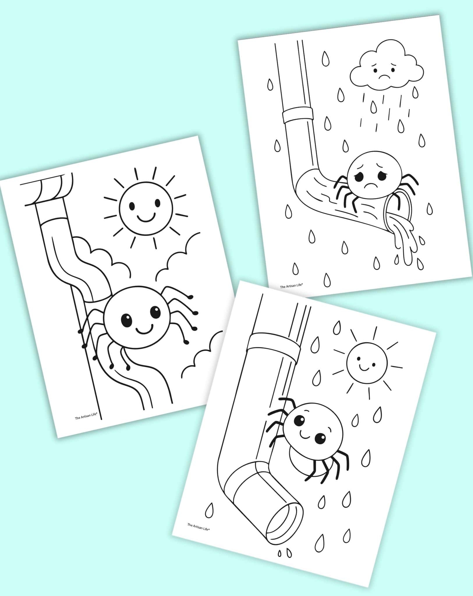 Free Printable Itsy Bitsy Spider Coloring Pages The Artisan Life Free Printable Itsy Bitsy Spider Coloring Pages The Artisan Life