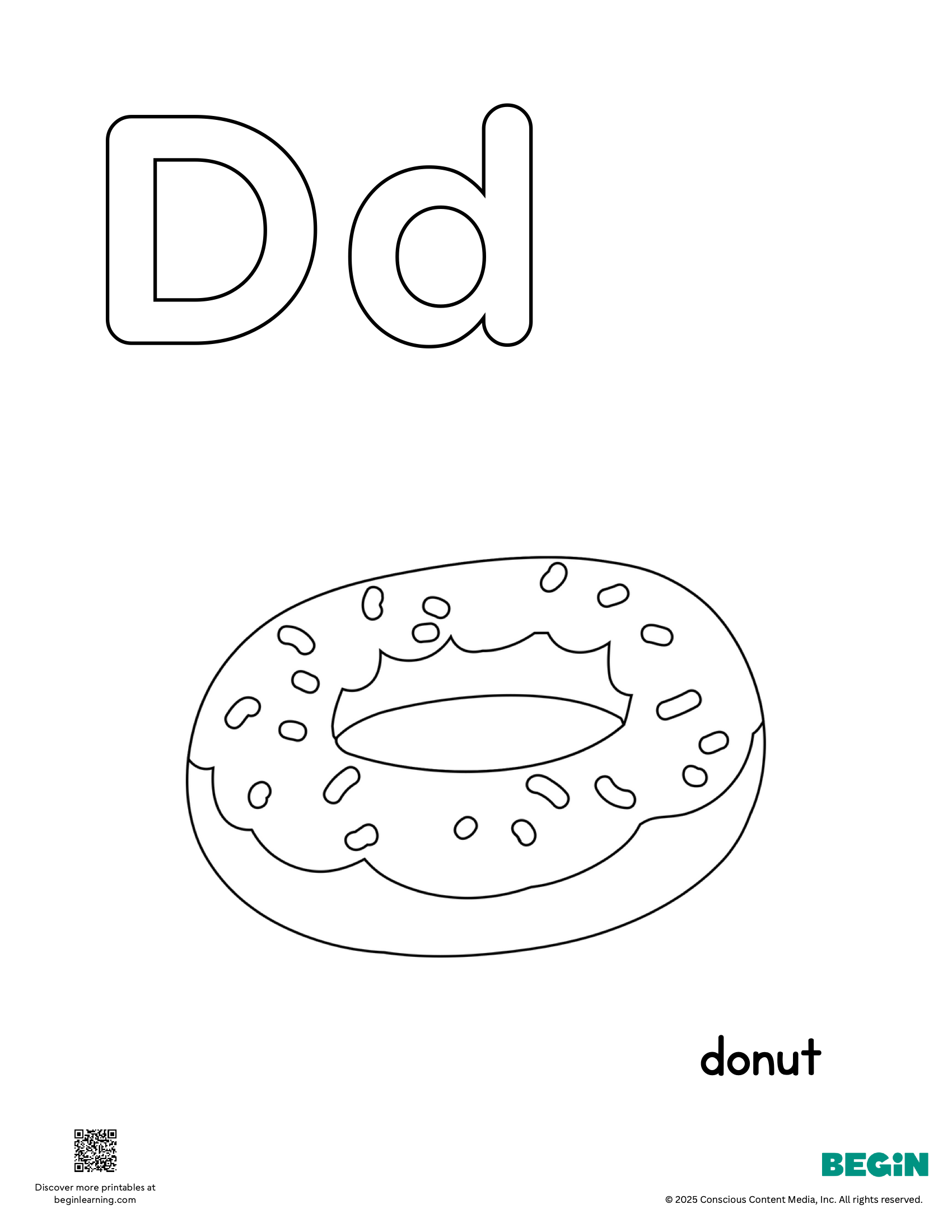 Free Printable Letter D Coloring Pages Begin Learning