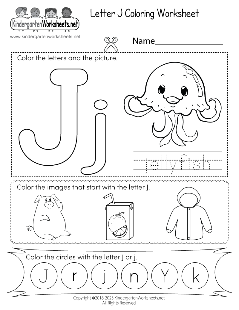 Free Printable Letter J Coloring Worksheet Free Printable Letter J Coloring Worksheet