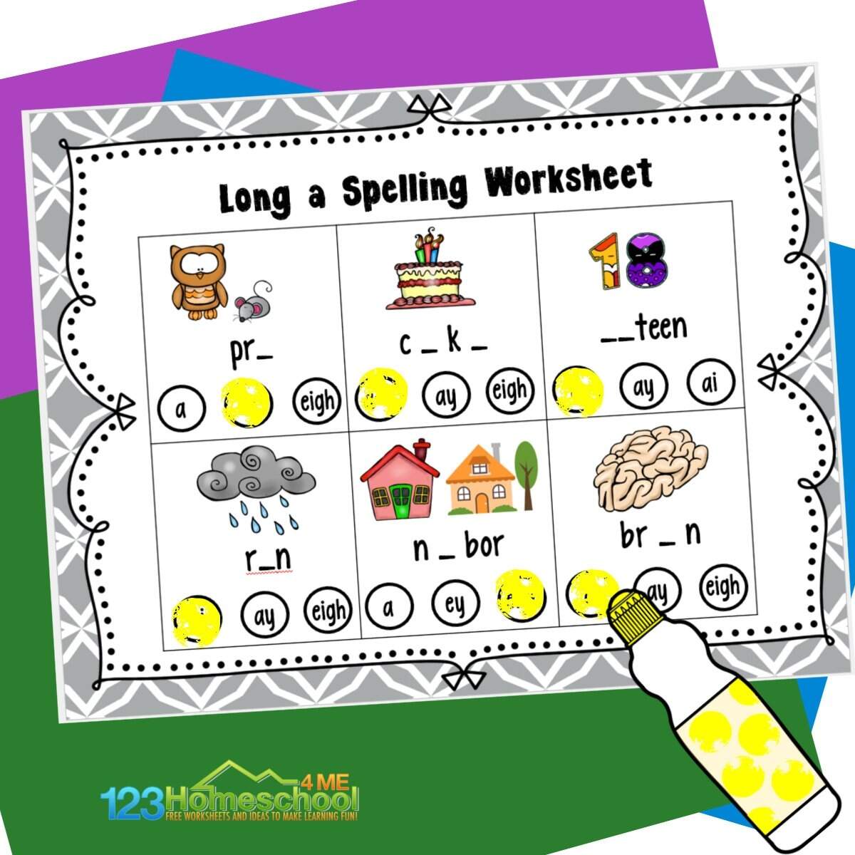Free Printable Long A Vowel Worksheet Activity Ai And Ay Phonics Printable FREE Reading Elephant