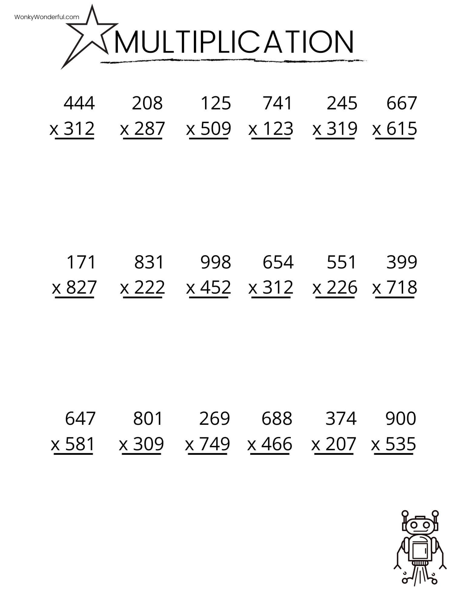 FREE PRINTABLE MULTIPLICATION WORKSHEETS WonkyWonderful Basic Multiplication Worksheets K12 Math Worksheets