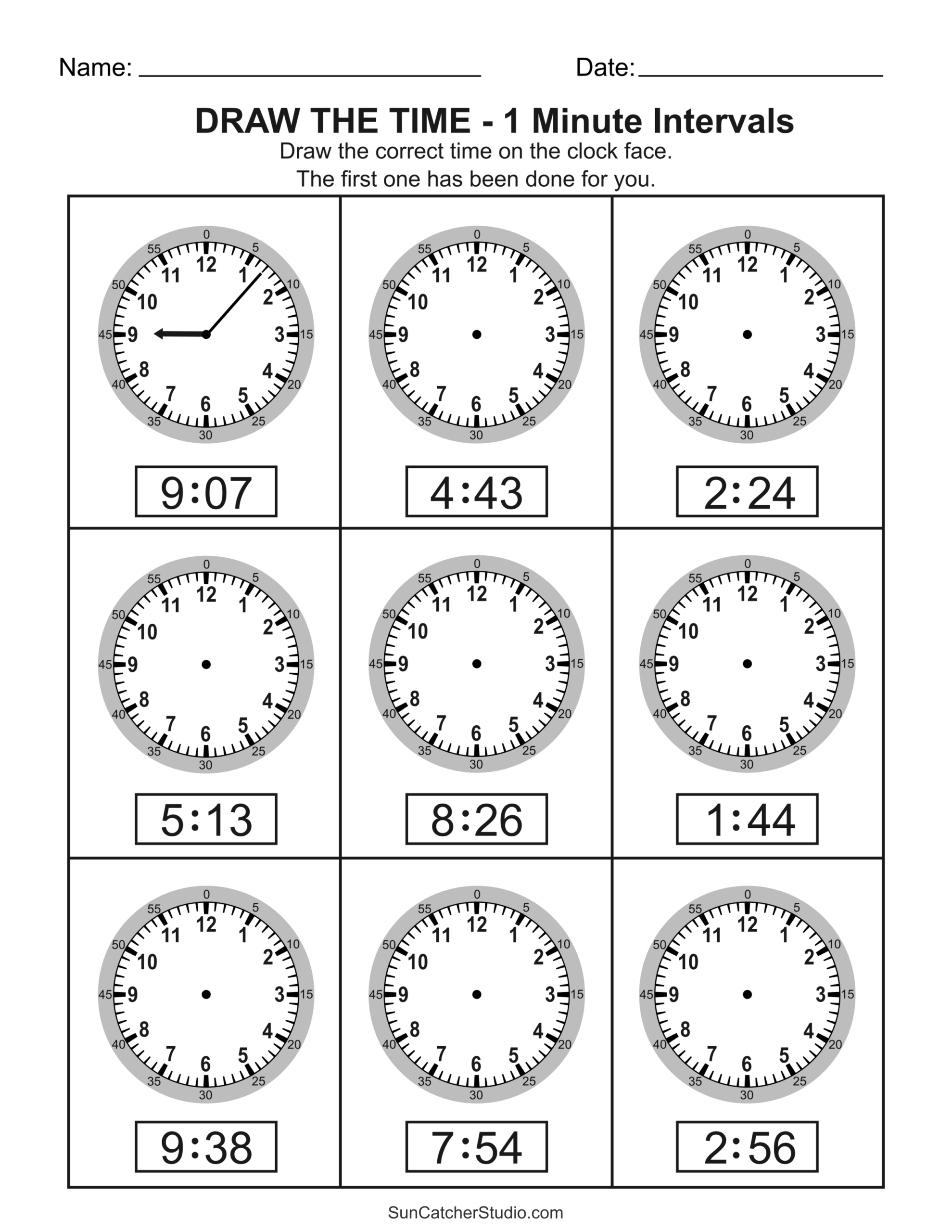 Free Printable Telling Time Worksheets Analog Clock Free Printables Lettering SVG Files Tools Apps