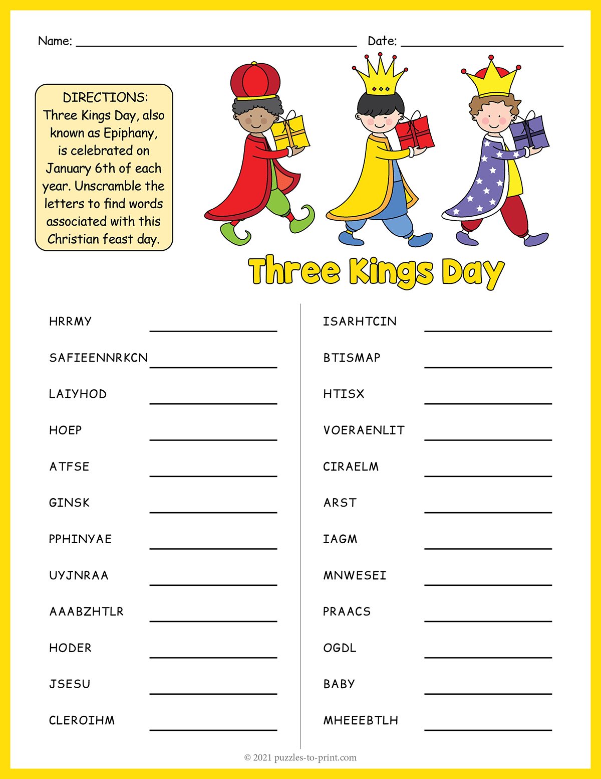 Three Kings Day Worksheets Epiphany Worksheets Epiphany Coloring Made By Teachers