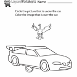 Free Printable Under Or Over Worksheet For Preschool
