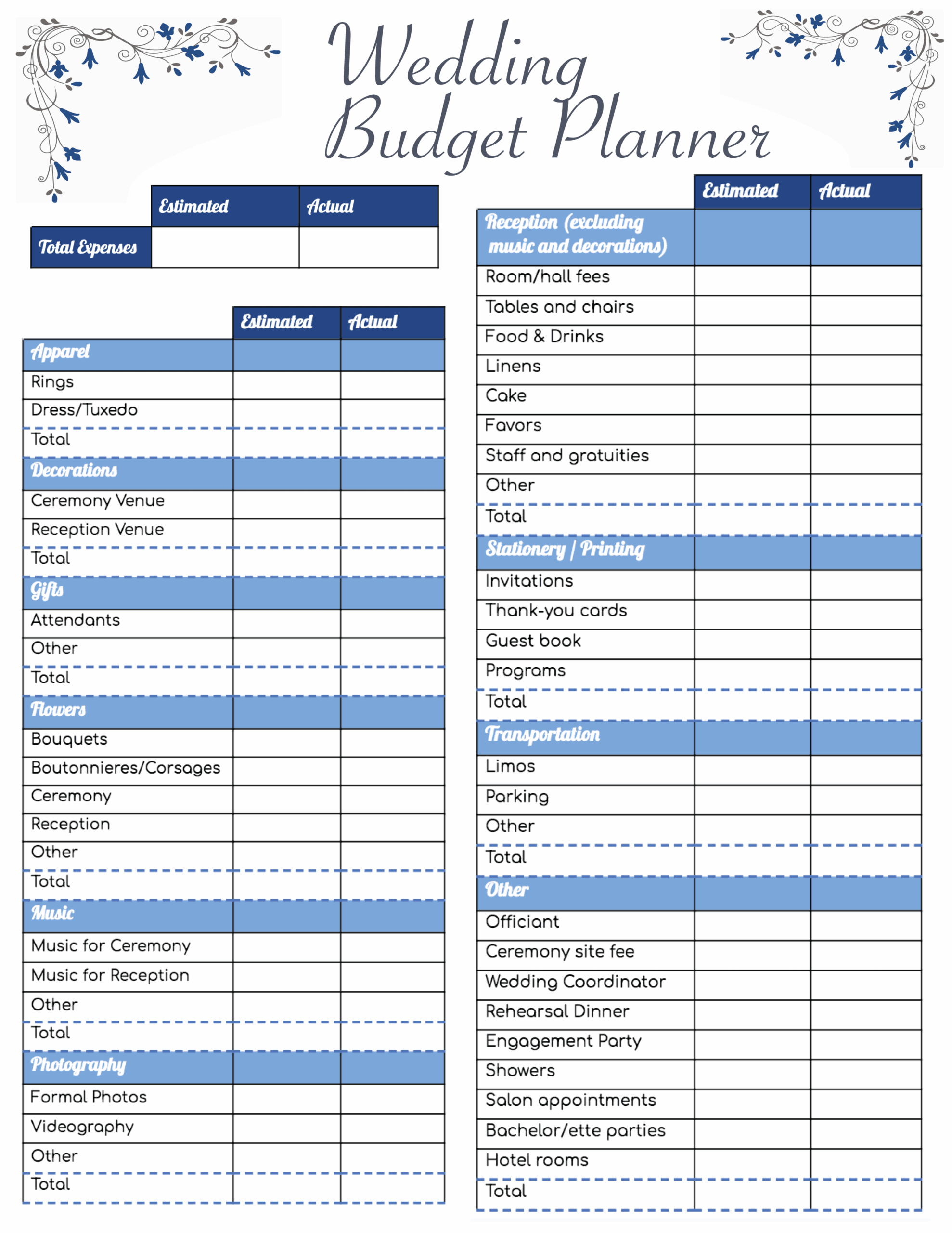 Free Printable Wedding Planner Productivity Planner Tips