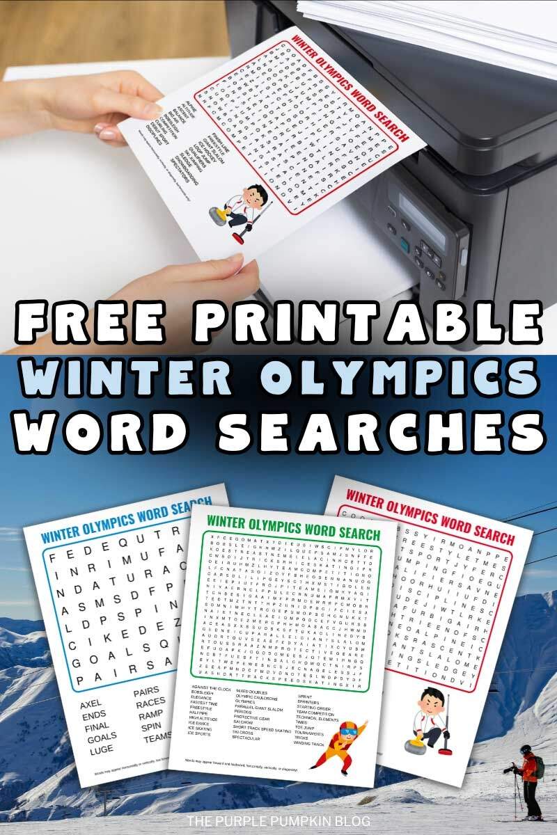 Free Printable Winter Olympics Word Search Puzzles